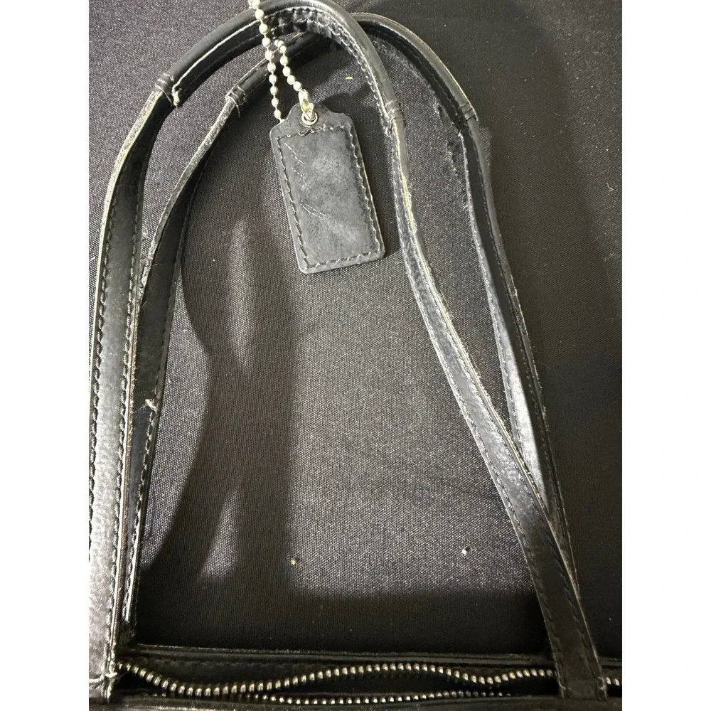 Coach Tote Bag Medium Black Purple Excellent Poppy‎ Signature Graffiti F17587